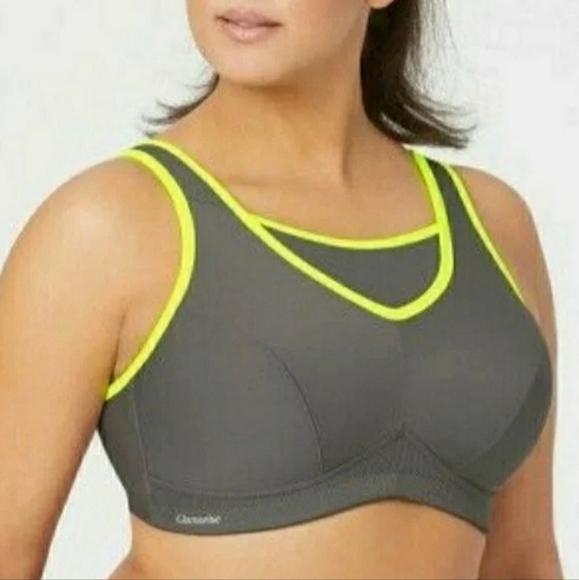 Glamorise Full Figure High Impact Sports Bra Size 34DD Grey New - Picture 2 of 9